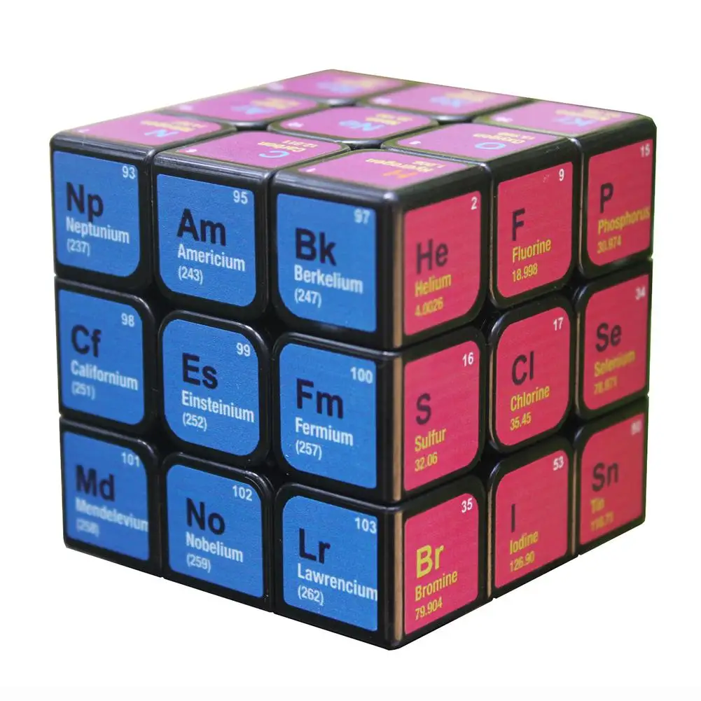 Cube Chemical Element Periodic Table 3rd-order Cube Learning Formula Brain Teaser Twist Megaminx Magic Cube Puzzle Toy Top Merken Winkel